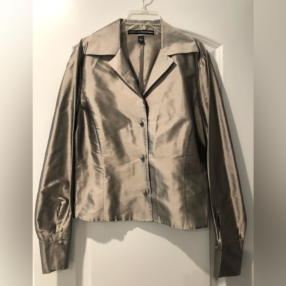 Linda Allard Ellen Tracy 100% Silk button down